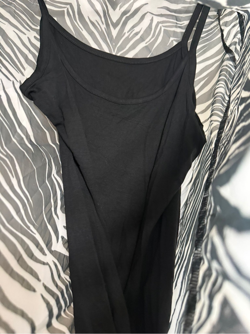 Desigual Zebra Print Mesh Top w/ Black Slip Cami Size M - Picture 4 of 11